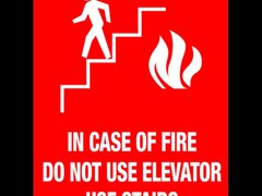 in case fire do not use elevator use stairs sign